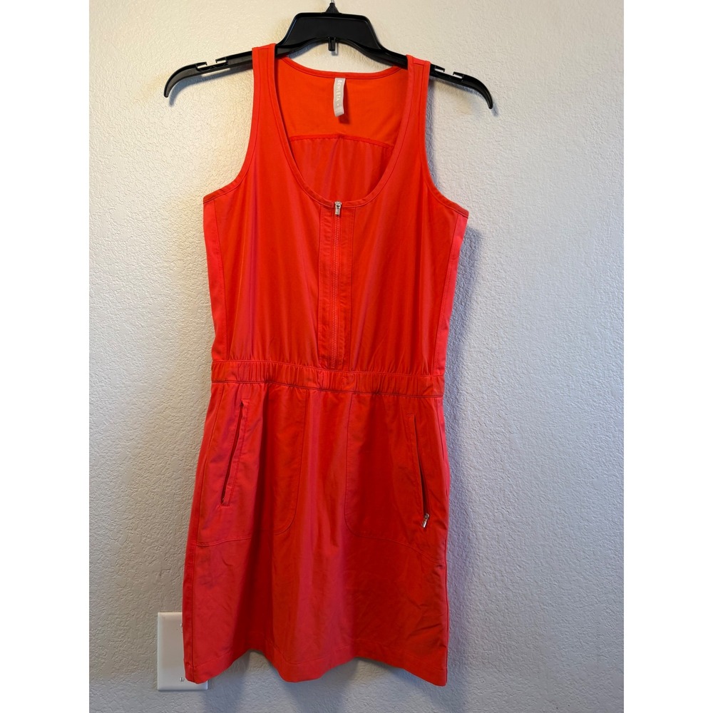 Athleta Orange Sleeveless Zip Front Skort Dress Mesh Back Size 4